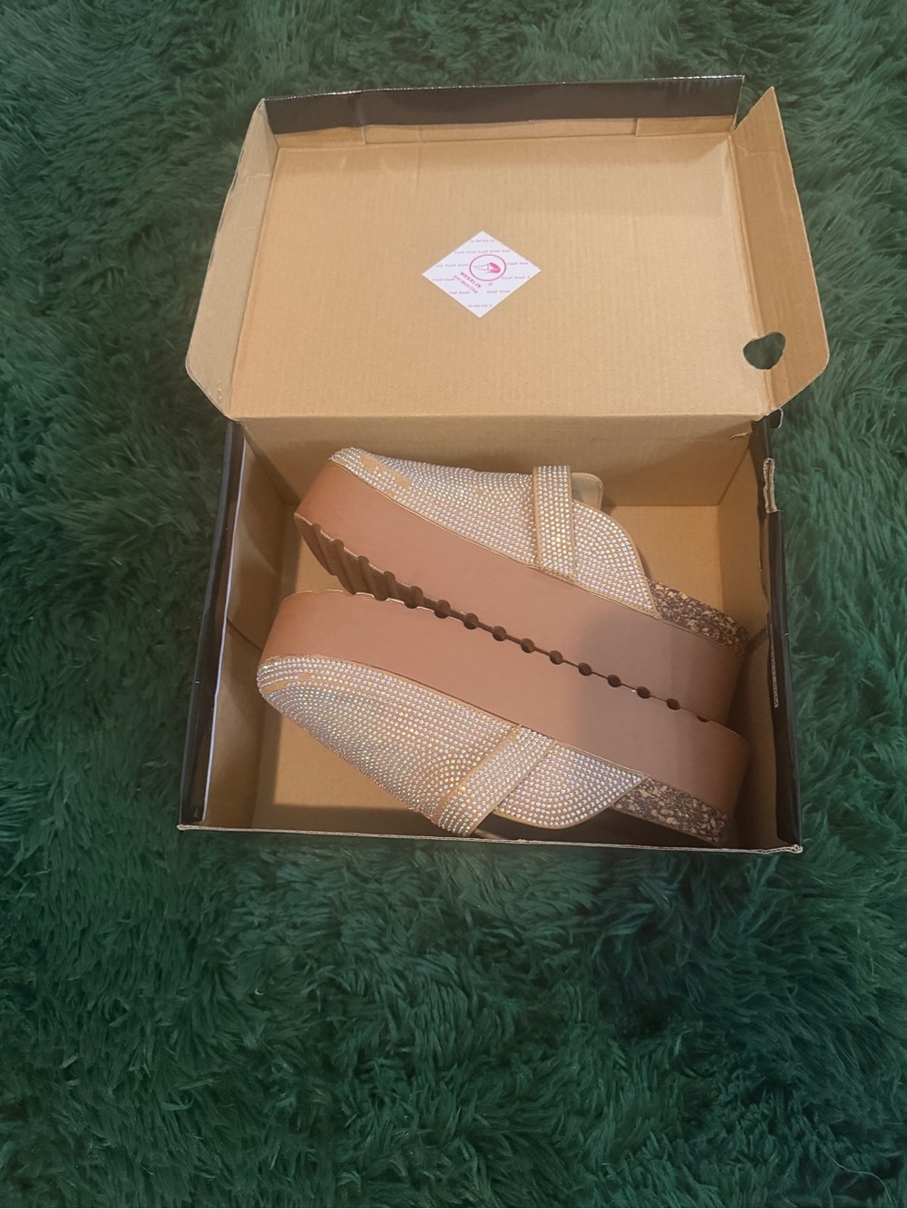 Rouge Helium Tan Platform Slide Clog